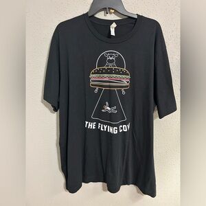 “The flying cow” Funny men’s graphic T-shirt. Size 3XL